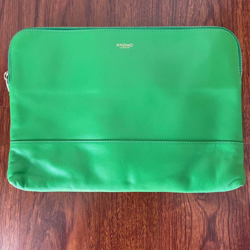 Knomo Green Leather Crossbody 10”